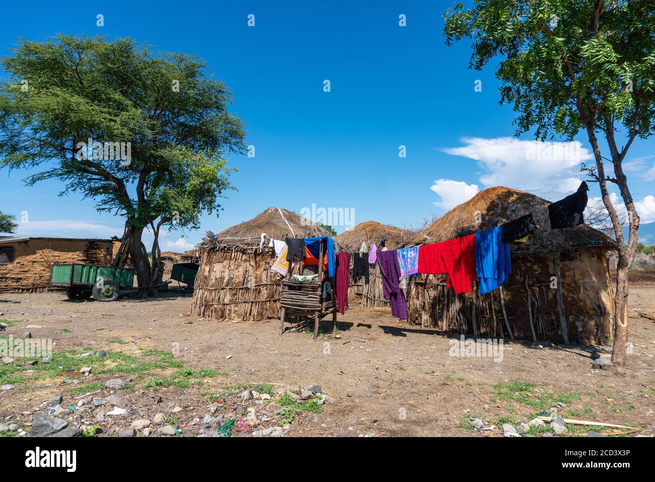 ENGARE SERO. TANZANIA - JANUARY 2020: Indigenous Maasai in Traditional Village. Maasailand is the area in Rift Valley Between Kenya and Tanzania near Stock Photo