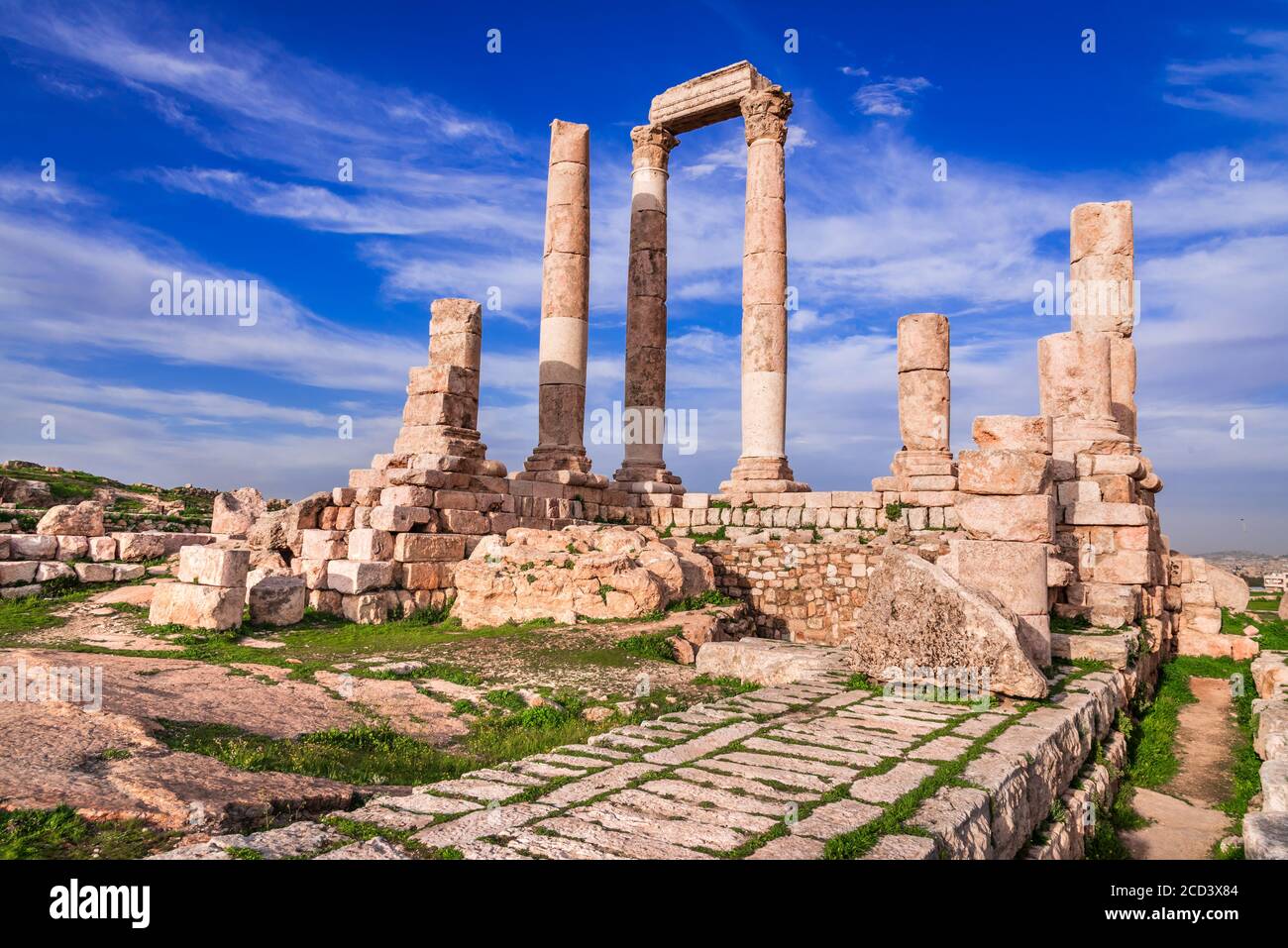 Amman, Jordan. The citadel and Temple of Hercules of the Amman Citadel,  Jabal al-Qal'a sunset light Stock Photo - Alamy