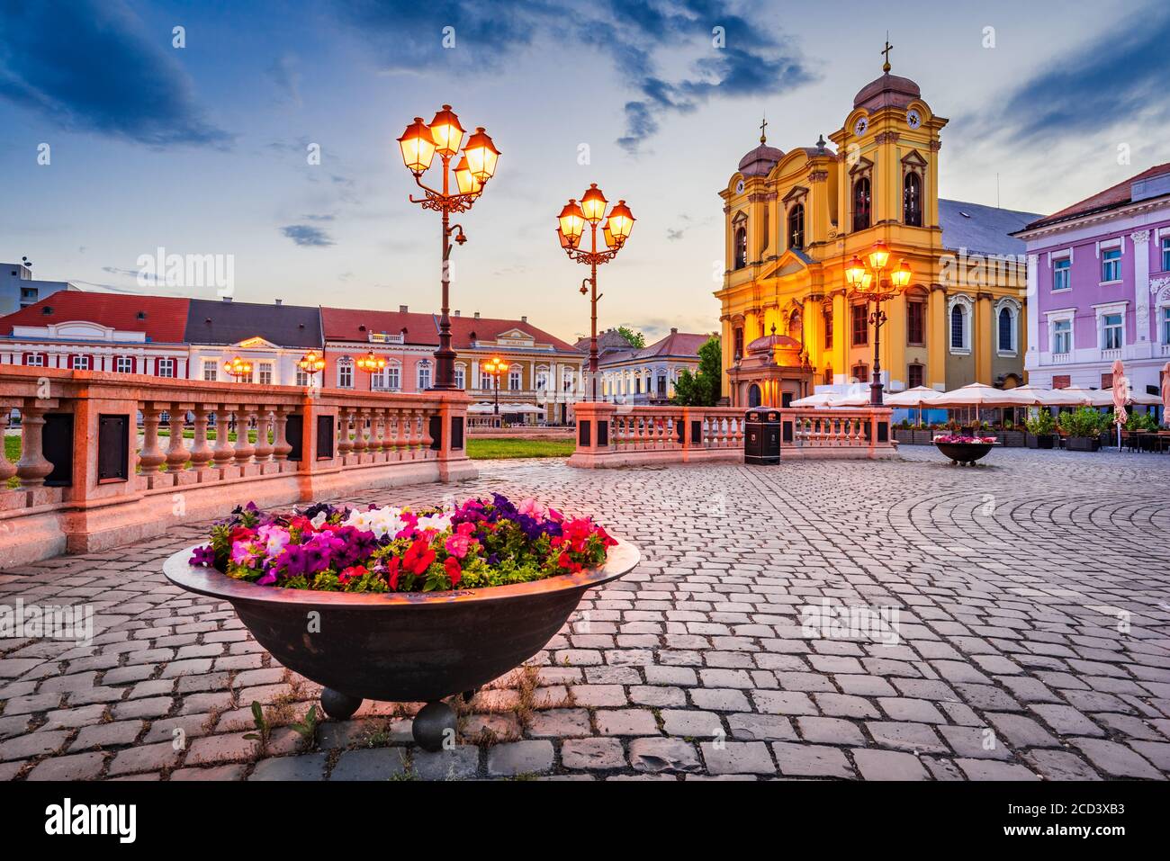 Timisoara, Romania - St. George Cathedral in Union Square, Banat in Transylvania Stock Photo