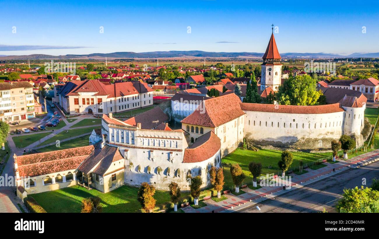 Aerial view of Prejmer fortified Church. UNESCO world heritage site.  Transylvania, Romania Stock Photo - Alamy