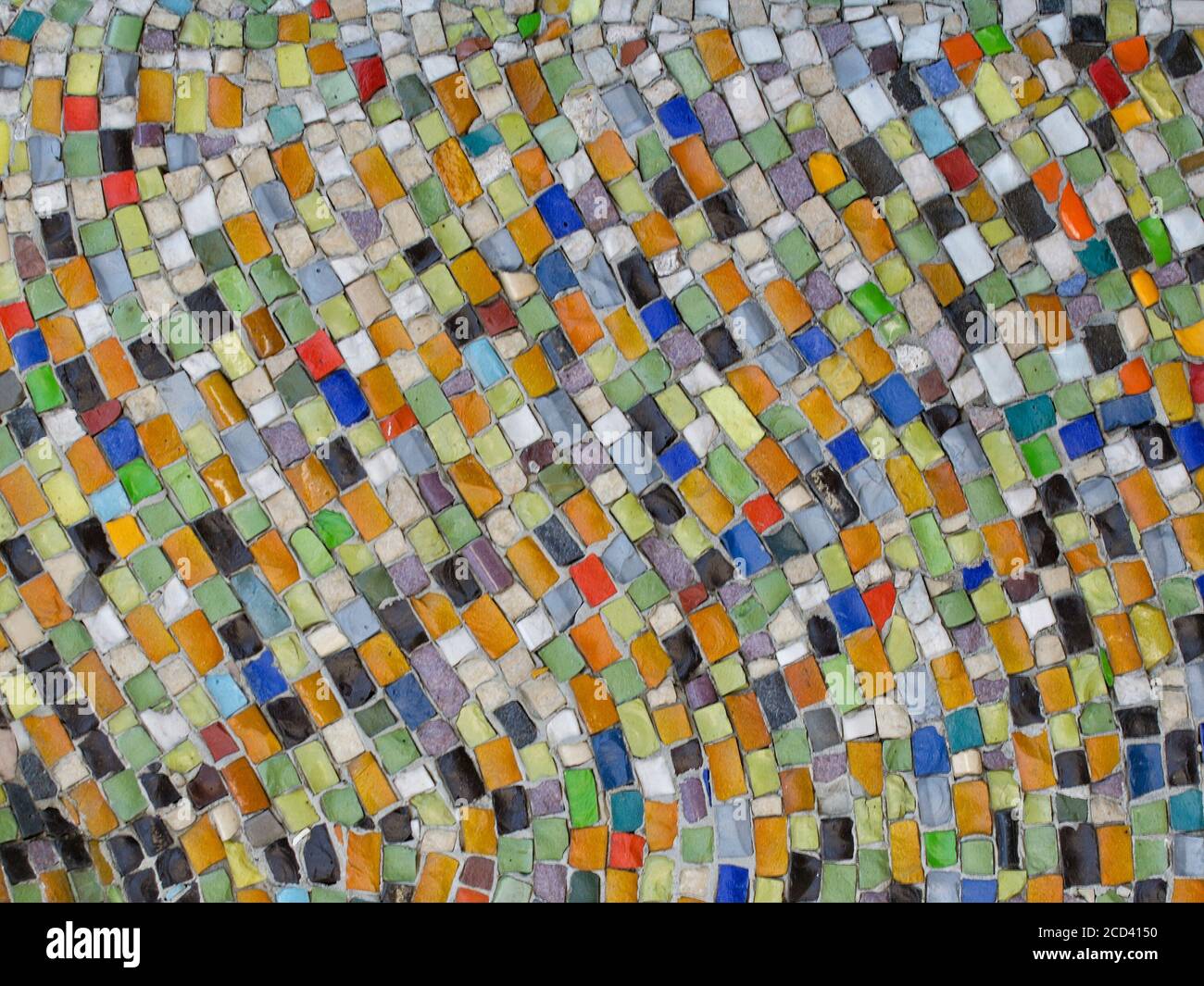 Multicolored mosaic on the wall. Abstract pattern Stock Photo