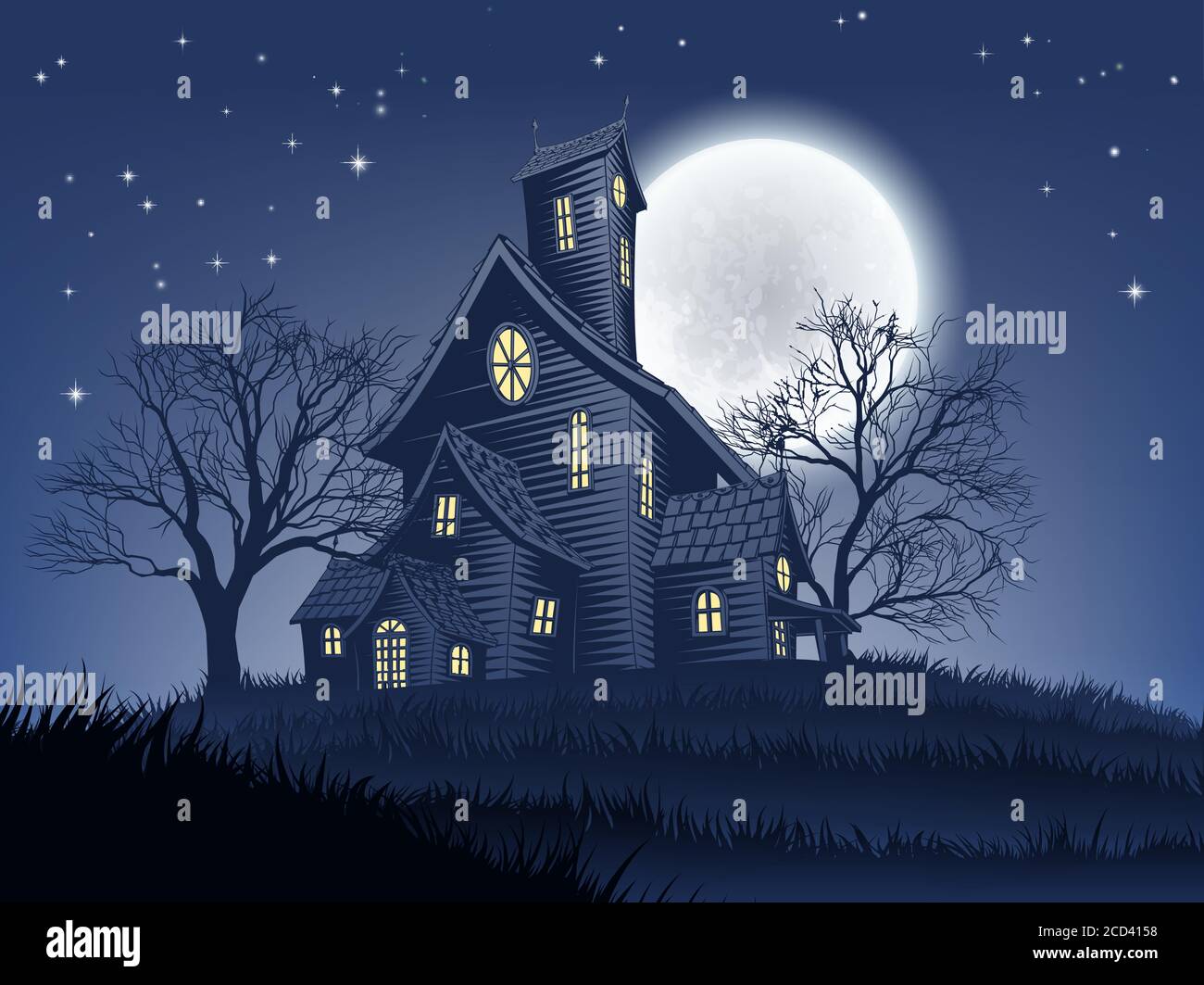 Haunted House Haunt Halloween Background Stock Vector