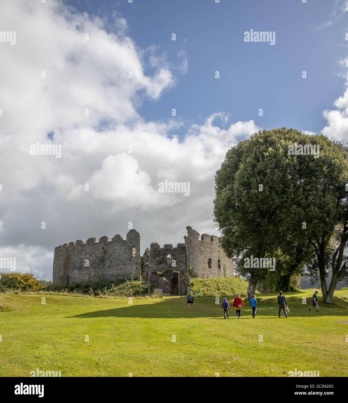 Restormel Castle in Cornwall, Norman Castle built on a motte-and-bailey near Lostwithiel in the Fowey Valley in Cornwall England Stock Photo