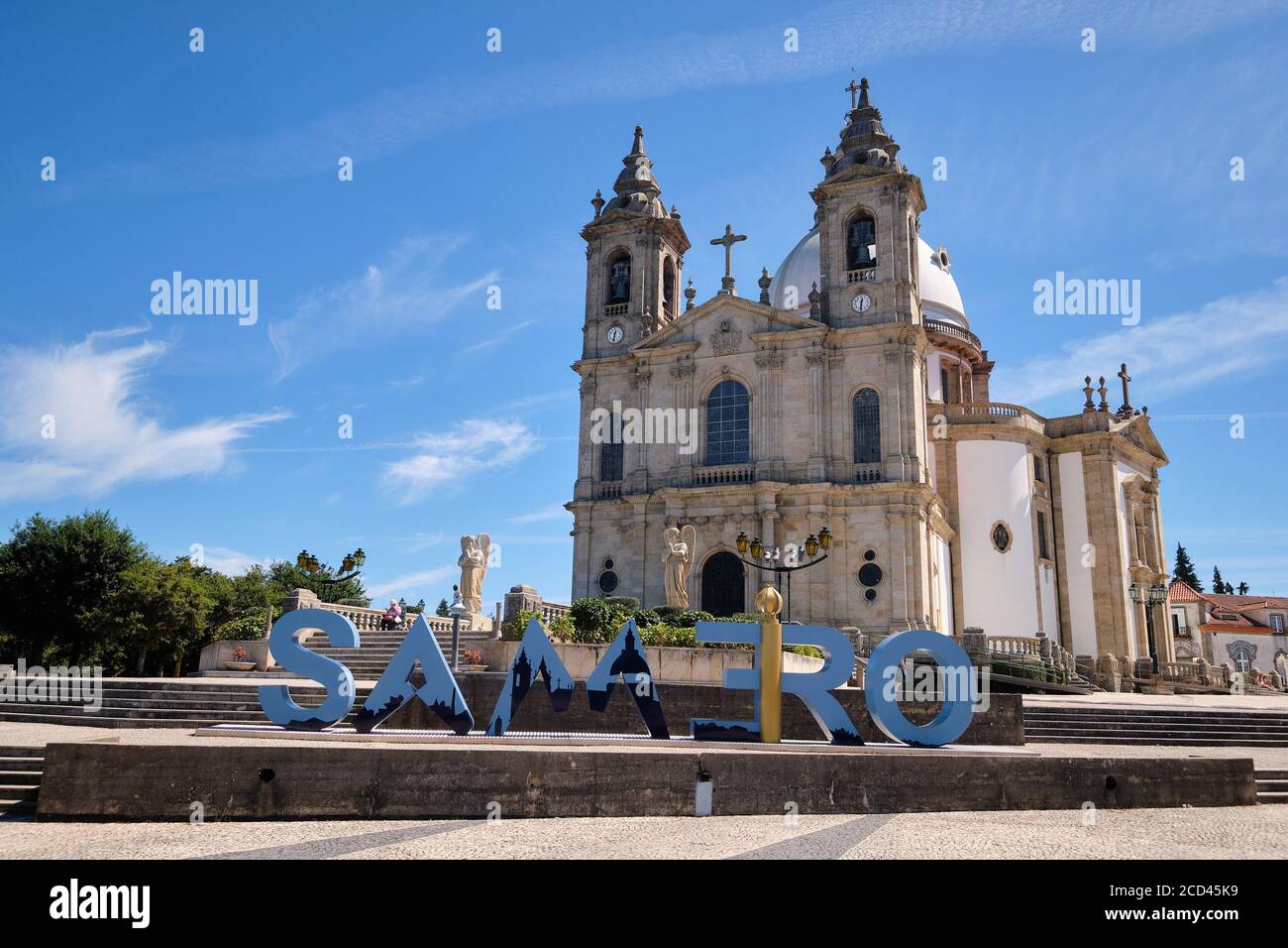 Braga, Portugal - August 22, 2020: Sanctuary of Our Lady of Sameiro (or Sanctuary of Sameiro or Immaculate Conception of Monte Sameiro) is a Marian sa Stock Photo