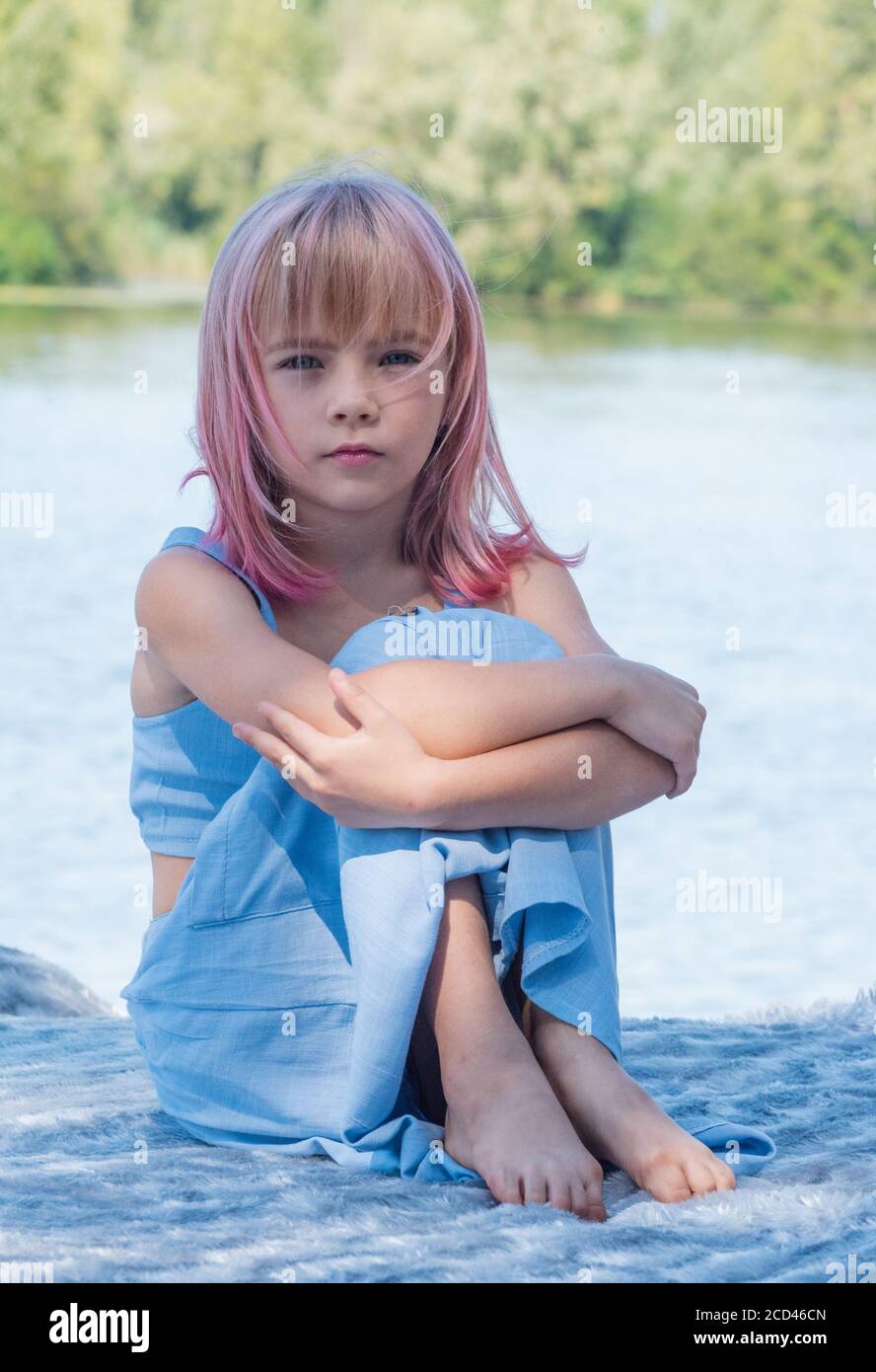 cute child girl portrait . Outdoor portrait of cute little girl in ...