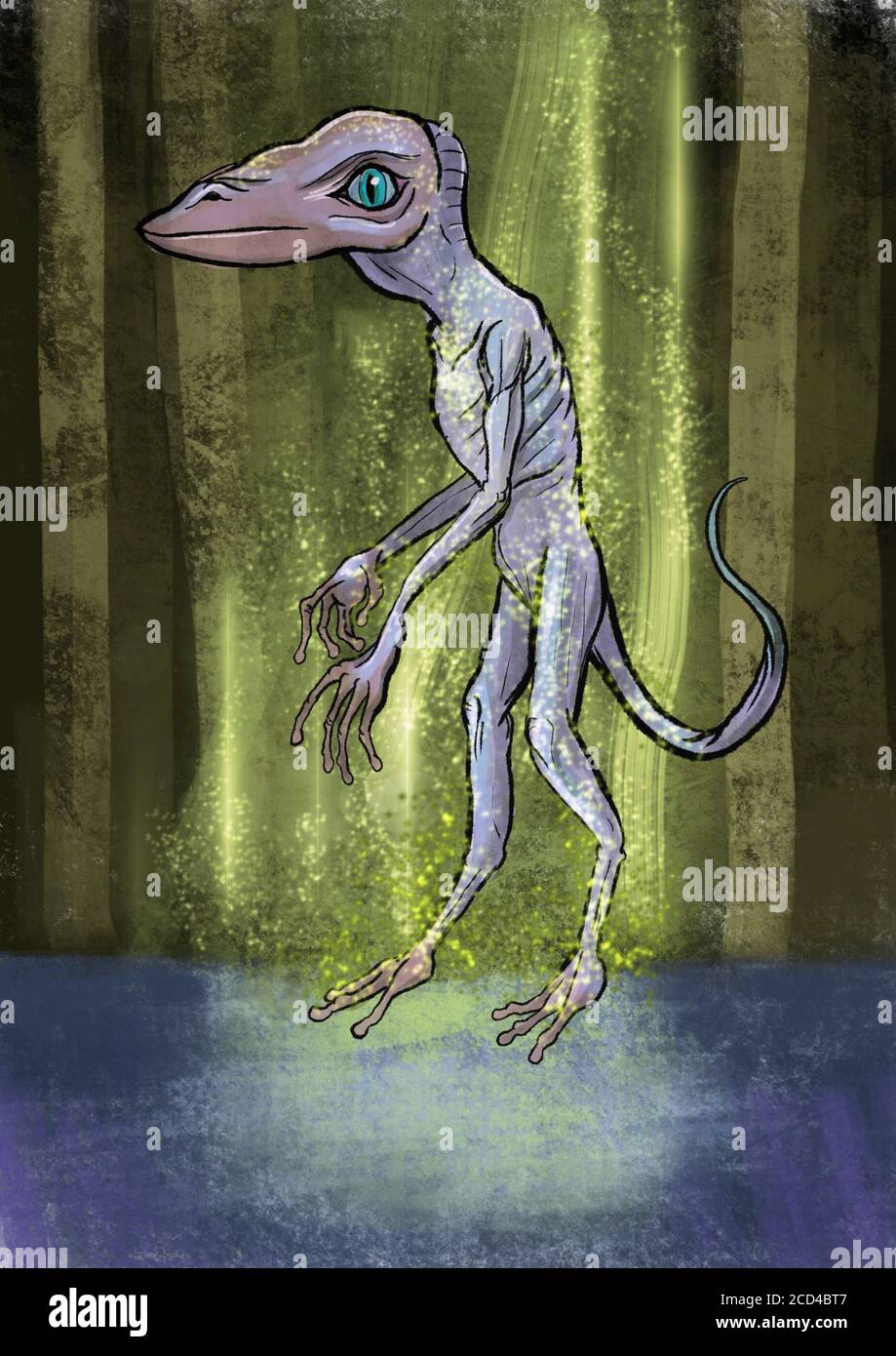 Illustration of a reptilian alien Stock Photo