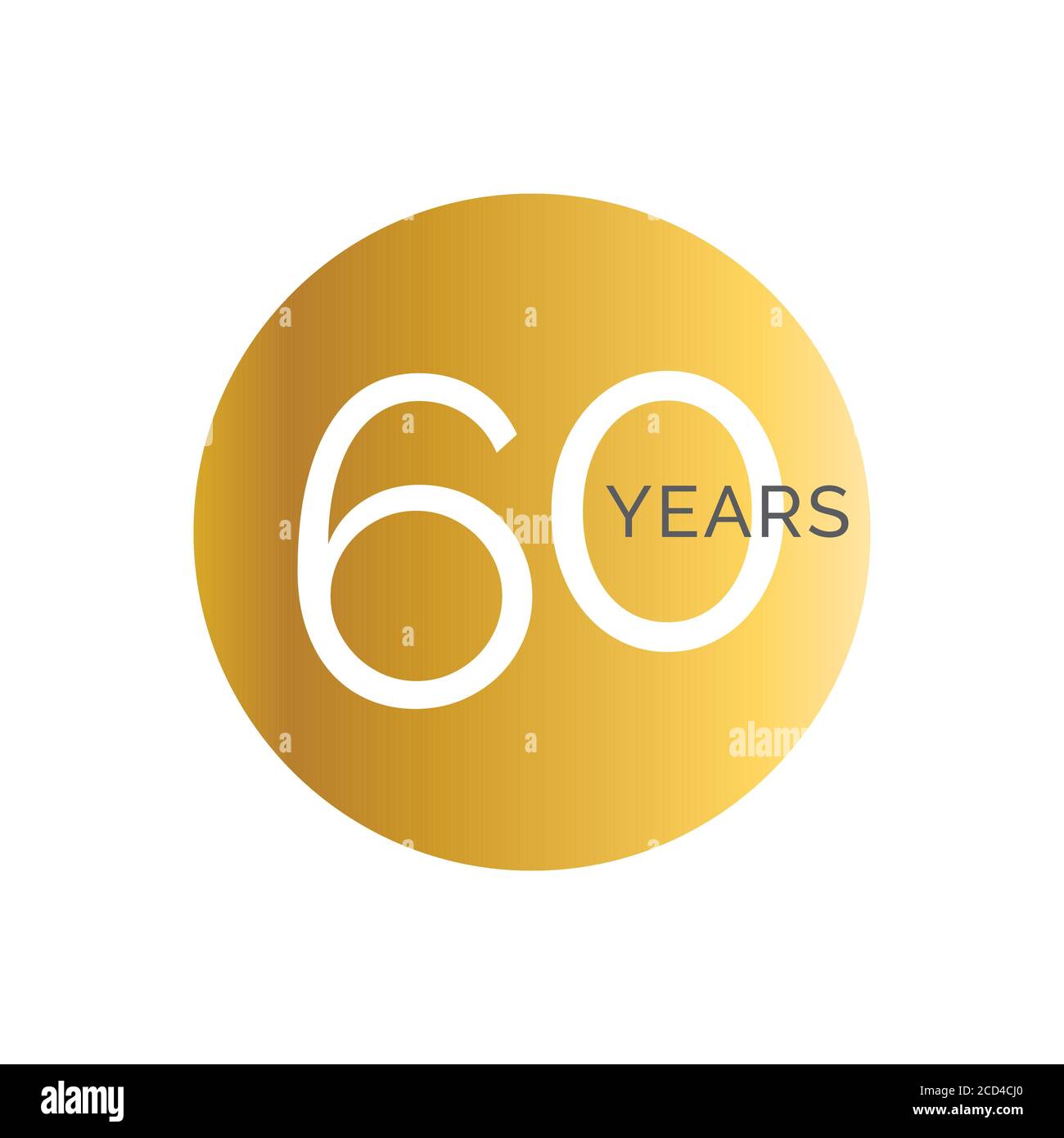 Celebrating 60th anniversary gold label Royalty Free Vector