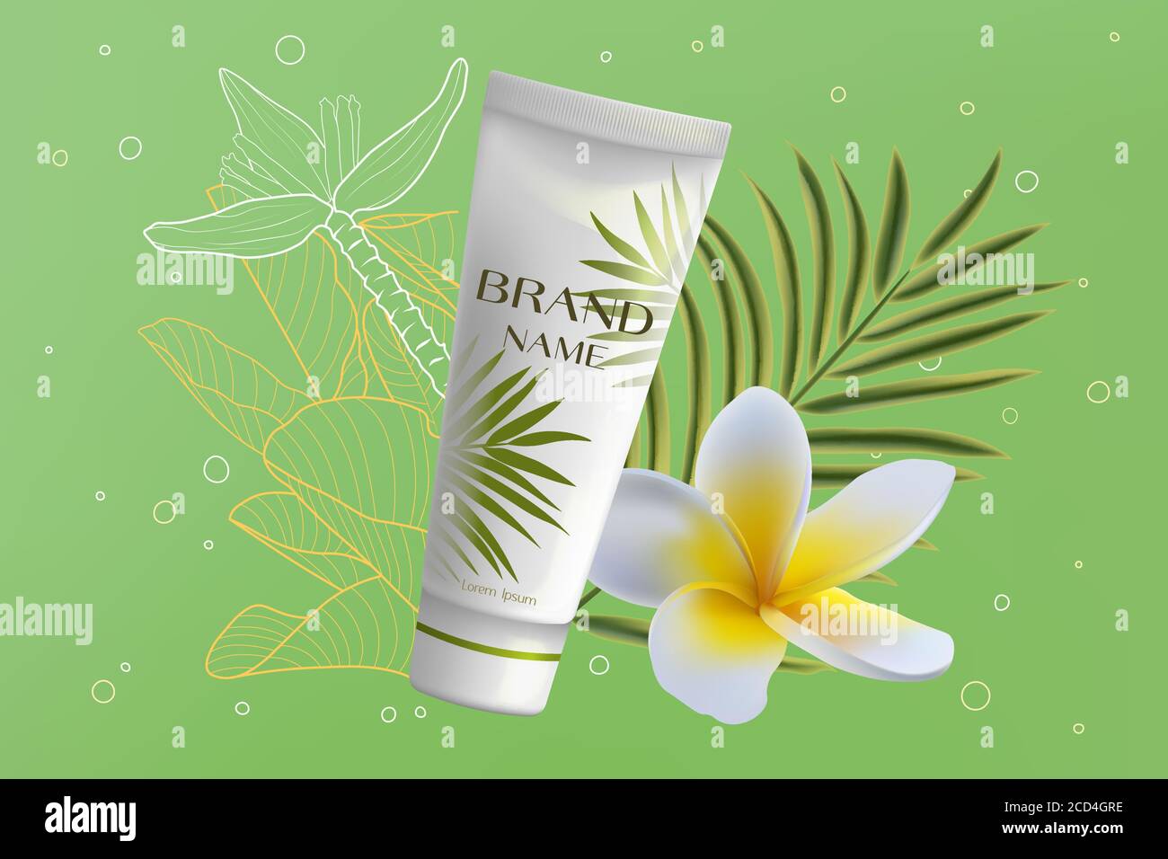 Face cream jar flower Stock Vector Images Alamy