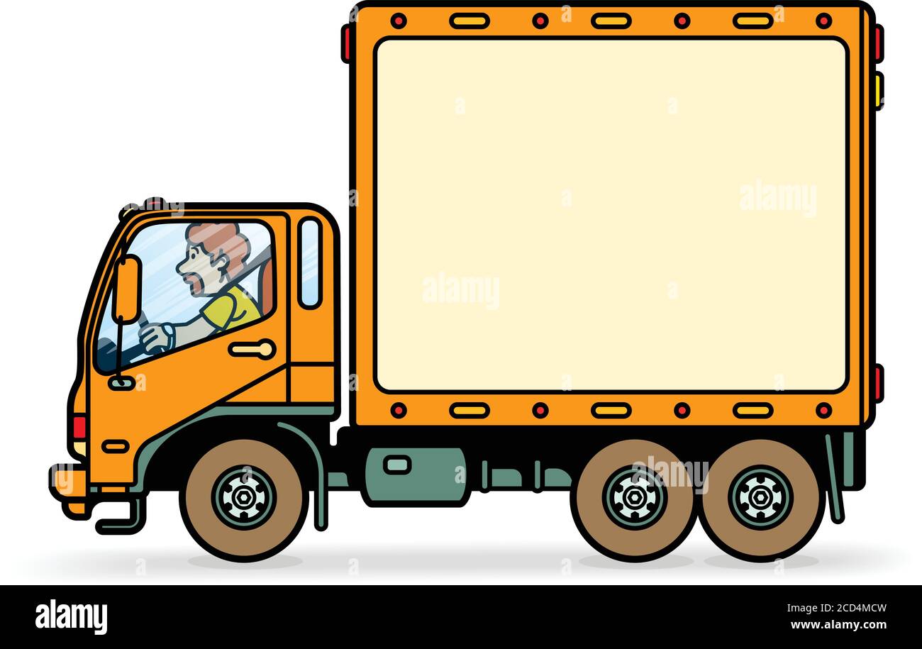 yellow truck isolated on white. delivery truck cartoon vector illustration  Stock Vector Image & Art - Alamy