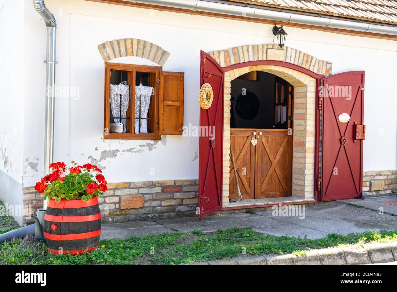 beautiful little cellar village in Hajos Hungary famous for festival events Stock Photo