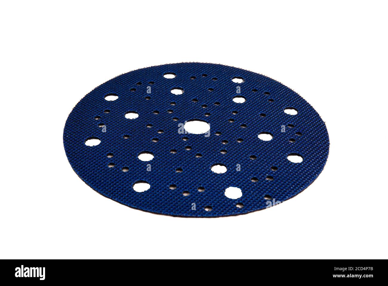 Round sandpaper abrasive sheet isolated on white background Stock Photo