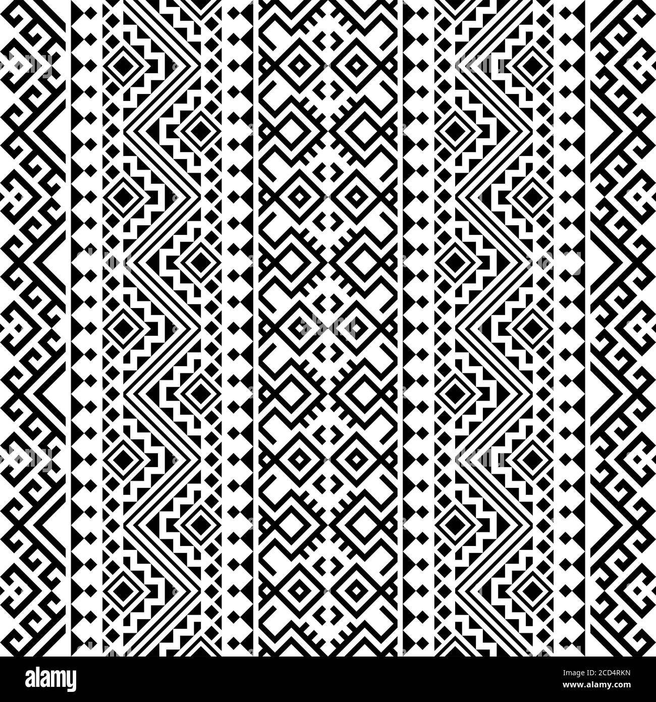 vertical monochrome seamless ethnic pattern texture design vector Stock ...