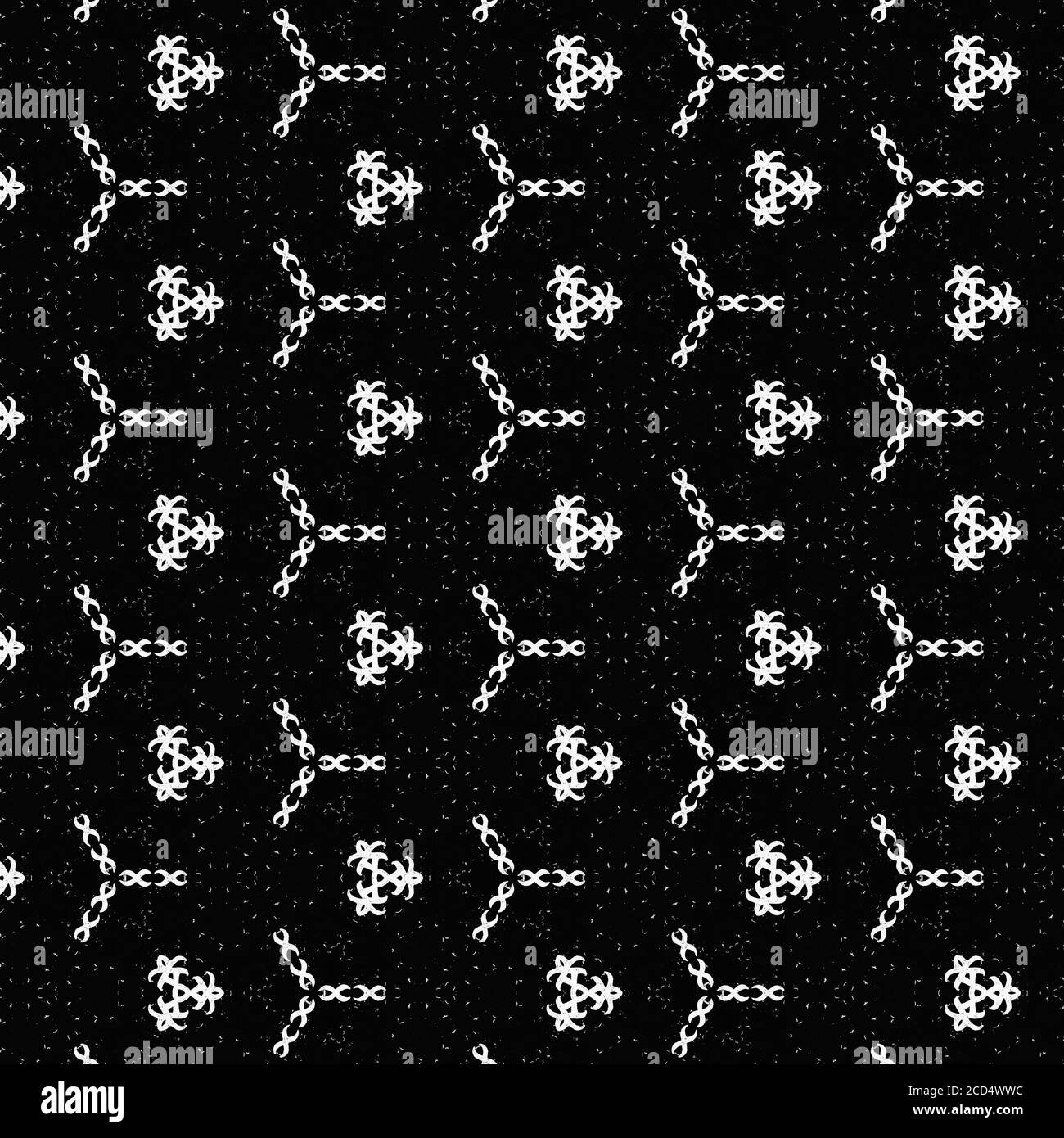 Beautiful black and white symmetrical designs on solid sheet of