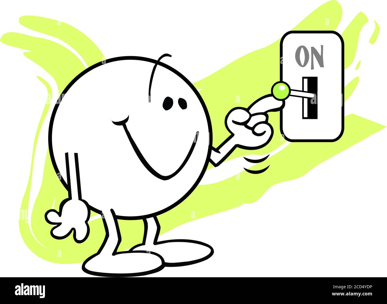 Cartoon turn on light switch hi-res stock photography and images - Alamy