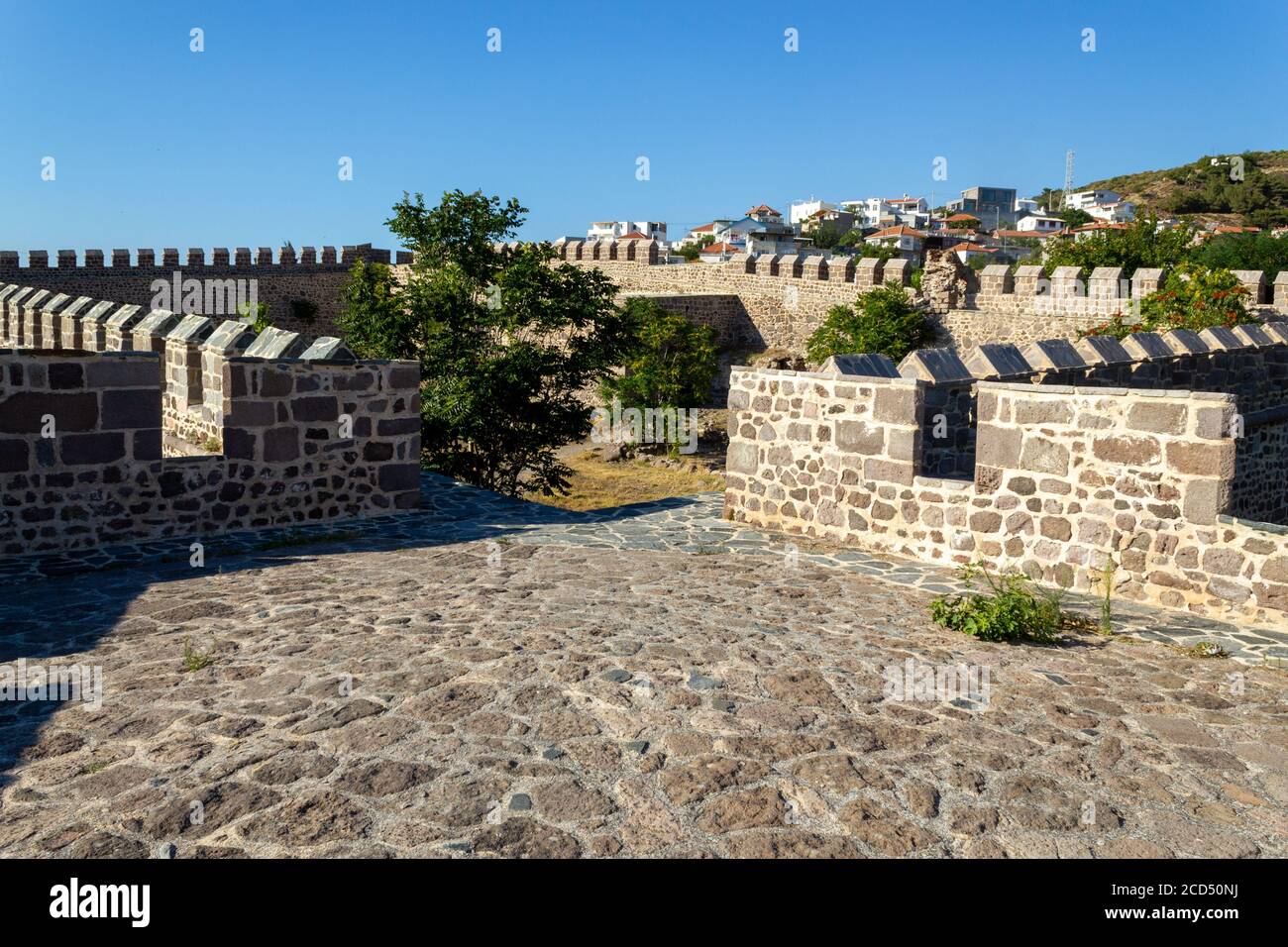 Babakale, Canakkale / Turkey - July 18 2020: Babakale Castle and town center Turkey and the western most point of continental Asia Stock Photo