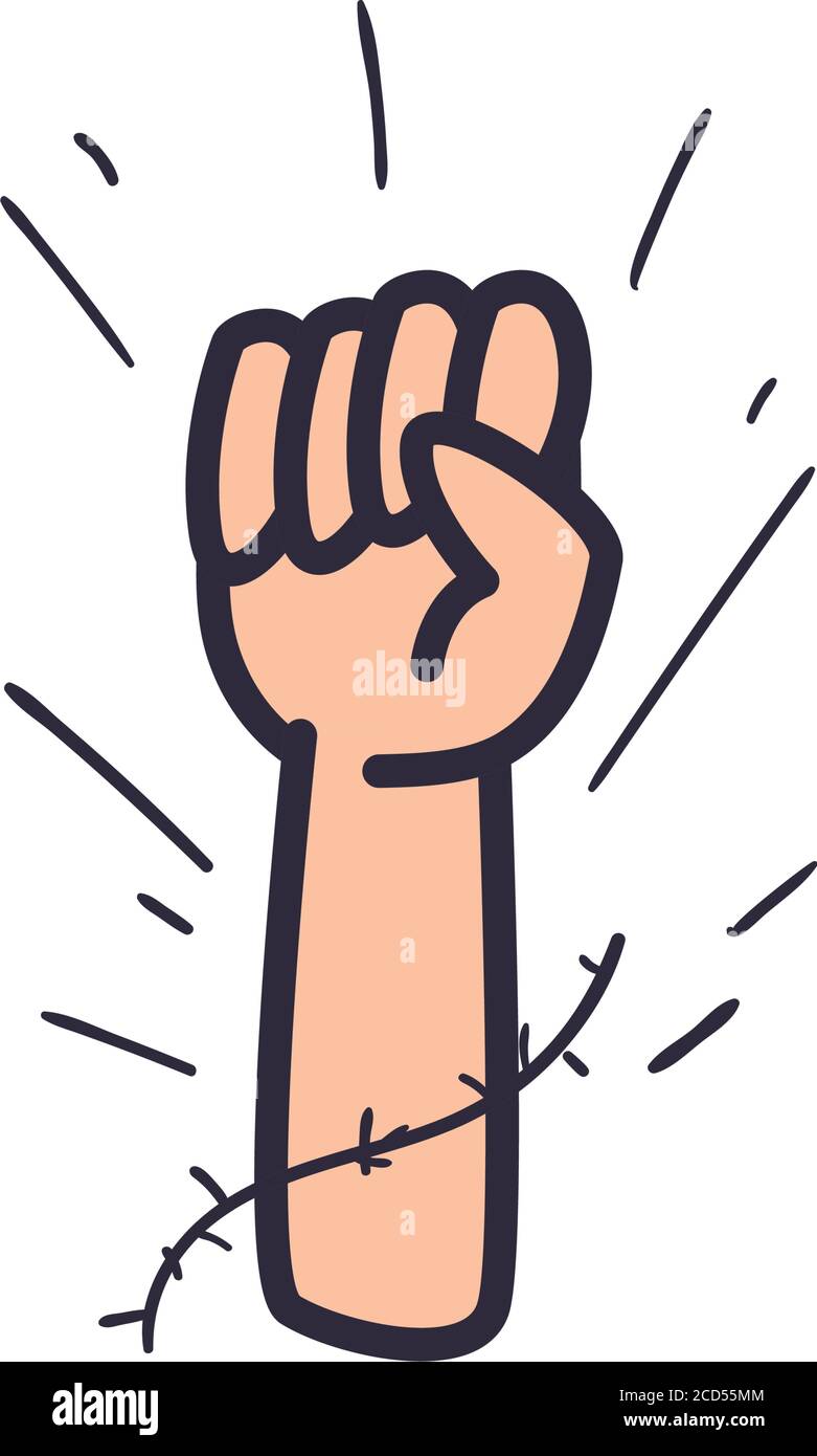 fist hand line and fill style icon design, Law justice legal judgment ...