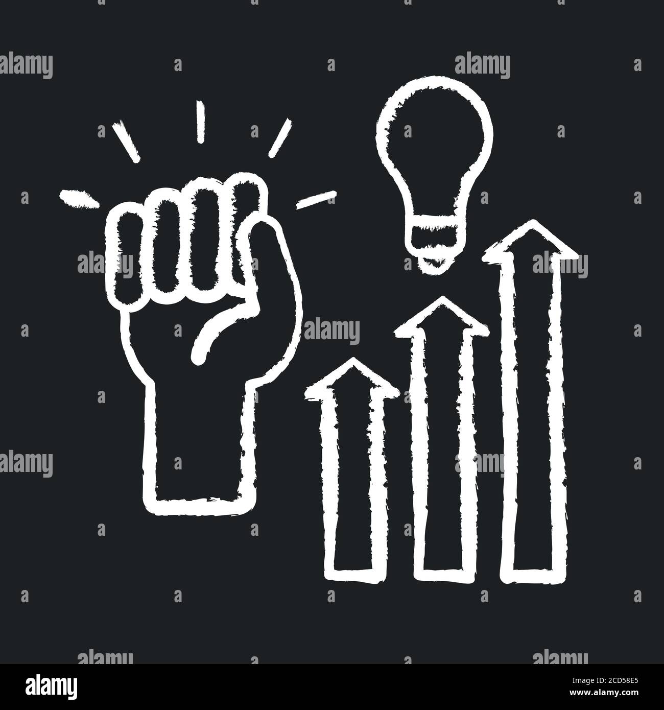 Motivation chalk white icon on black background Stock Vector Image ...