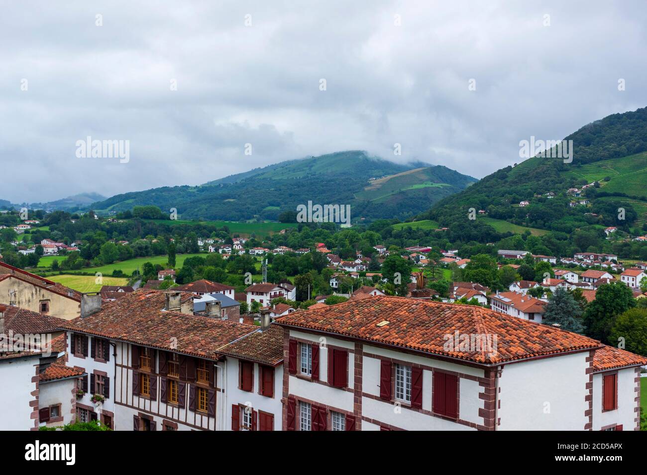 The pretty town of San Juan de Pie de Puerto, France Stock Photo