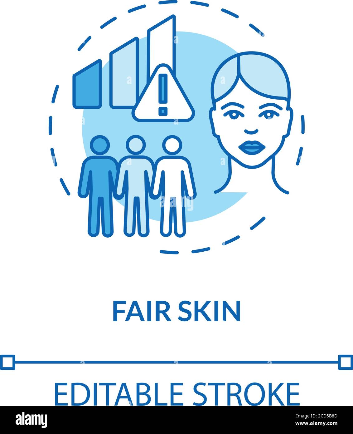 Fair skin concept icon Stock Vector