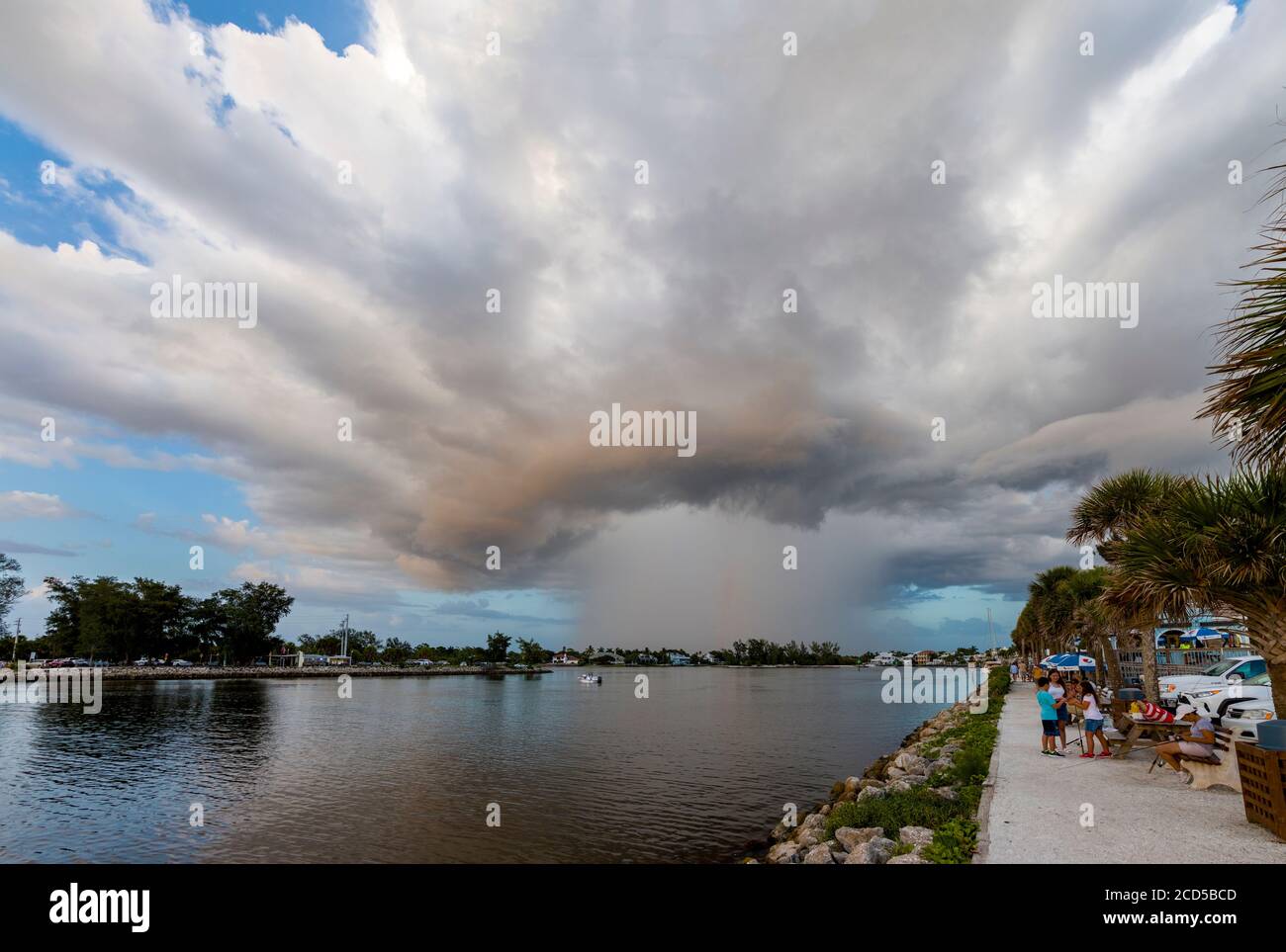 View of sea under storm cloud, Venice, Florida, USA Stock Photo