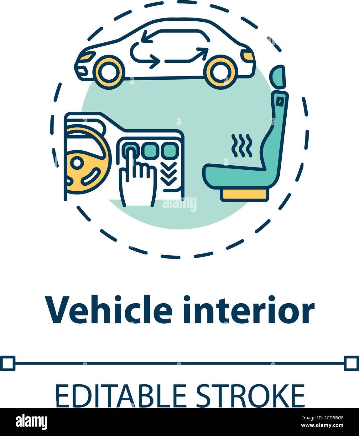 Vehicle interior concept icon Stock Vector