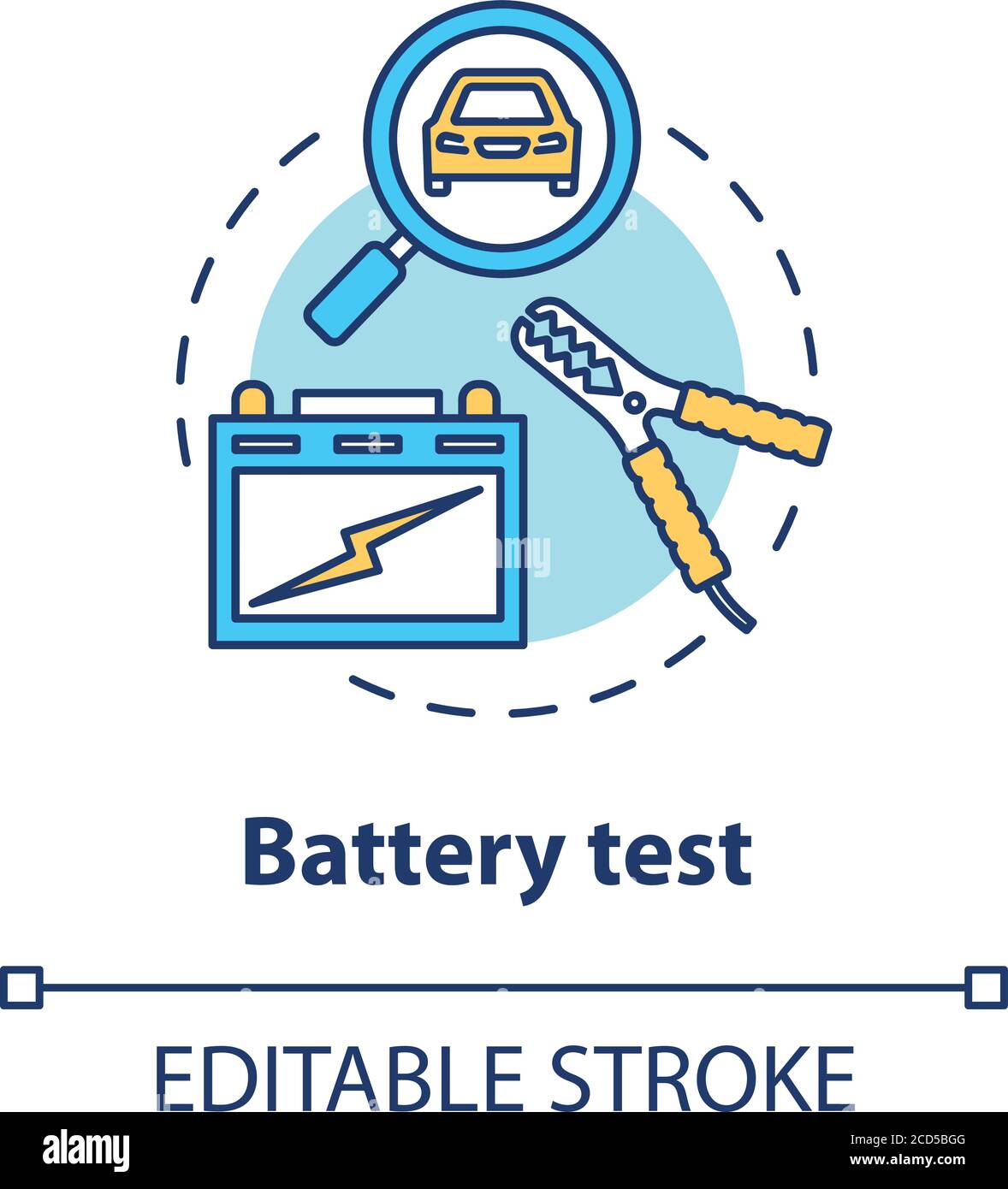 Battery test concept icon Stock Vector