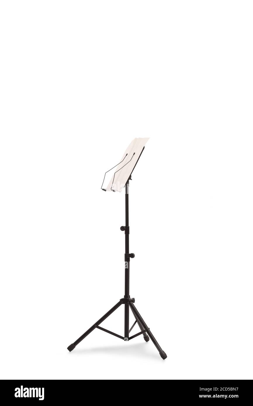Musical notebook on a tripod stand isolated on white background Stock Photo