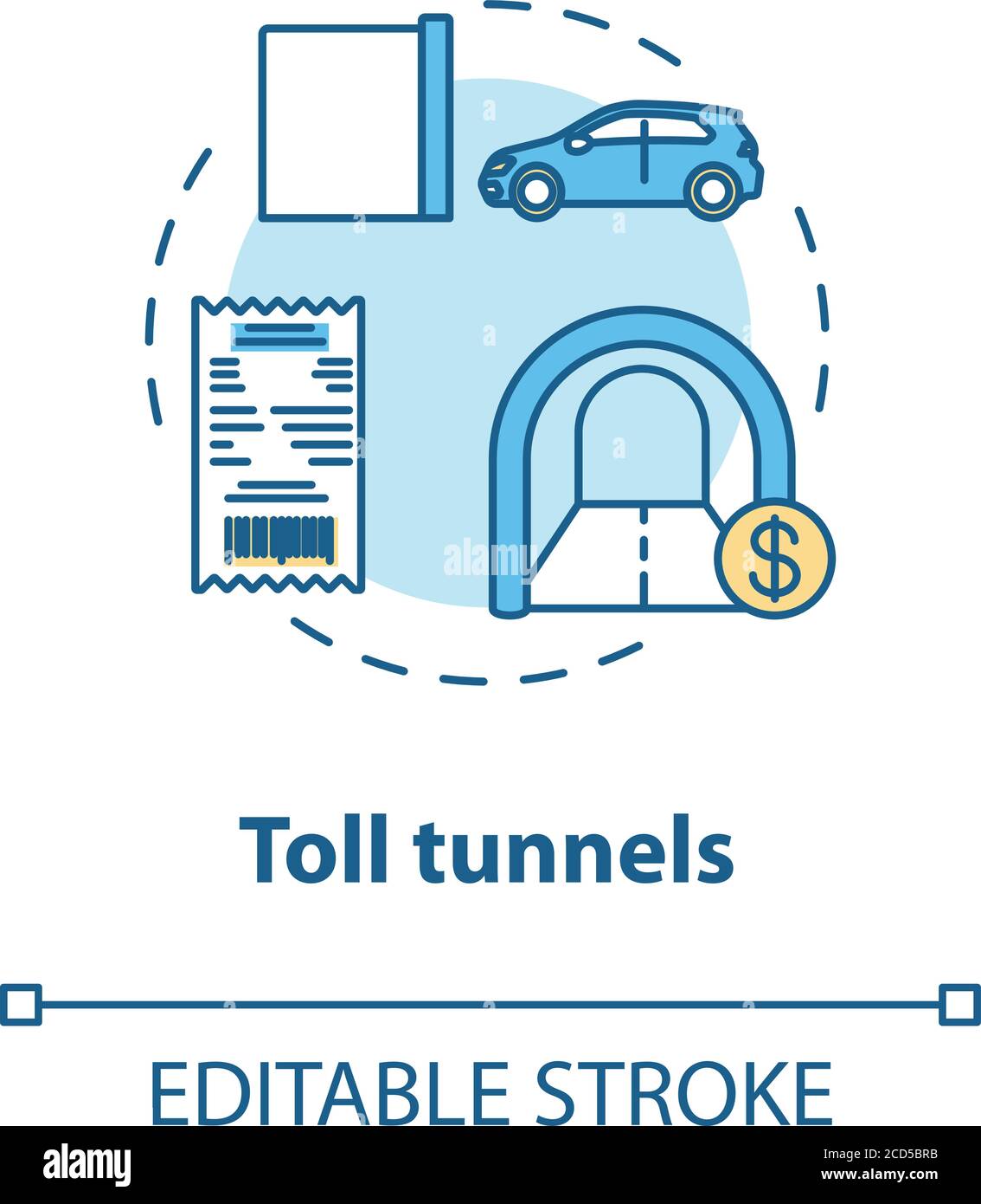 Toll tunnels concept icon Stock Vector