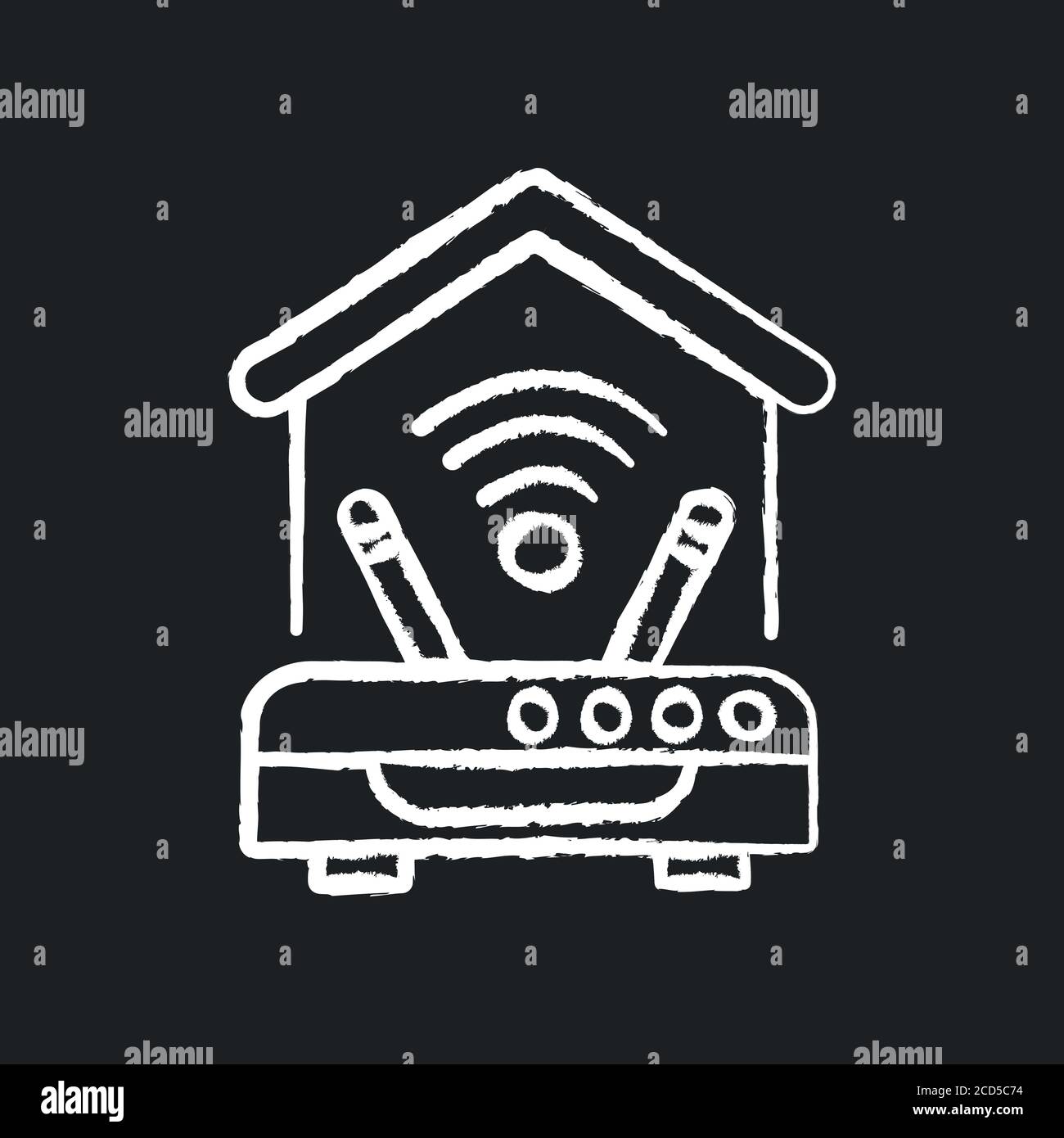 Internet connection chalk white icon on black background Stock Vector ...