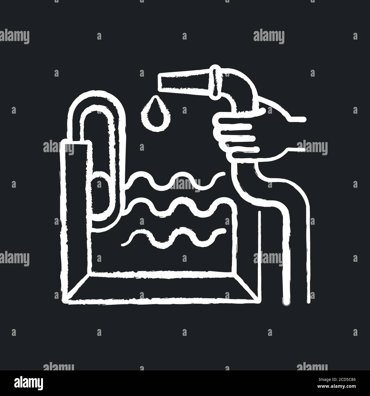 Pool construction chalk white icon on black background Stock Vector