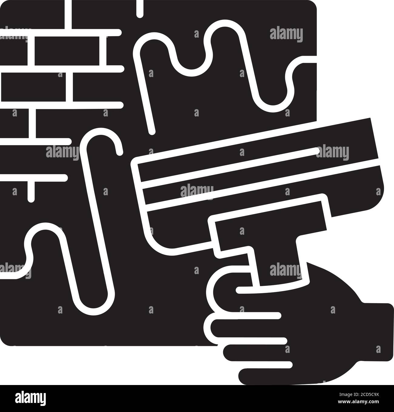 Wall putty black glyph icon Stock Vector Image & Art - Alamy