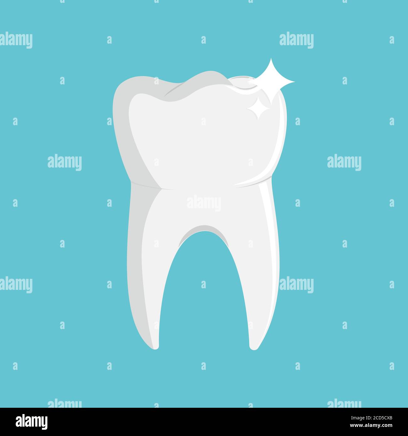 Health white tooth isolated on blue background vector illustration ...