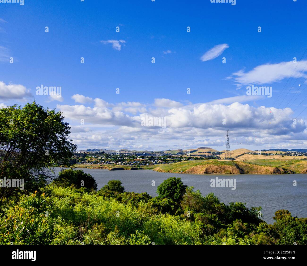 Landscape with view of Carquinez Strait, Vallejo, California, USA Stock 