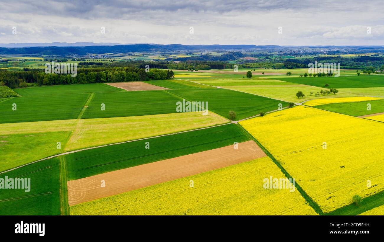 Aerial view of field Stock Photo