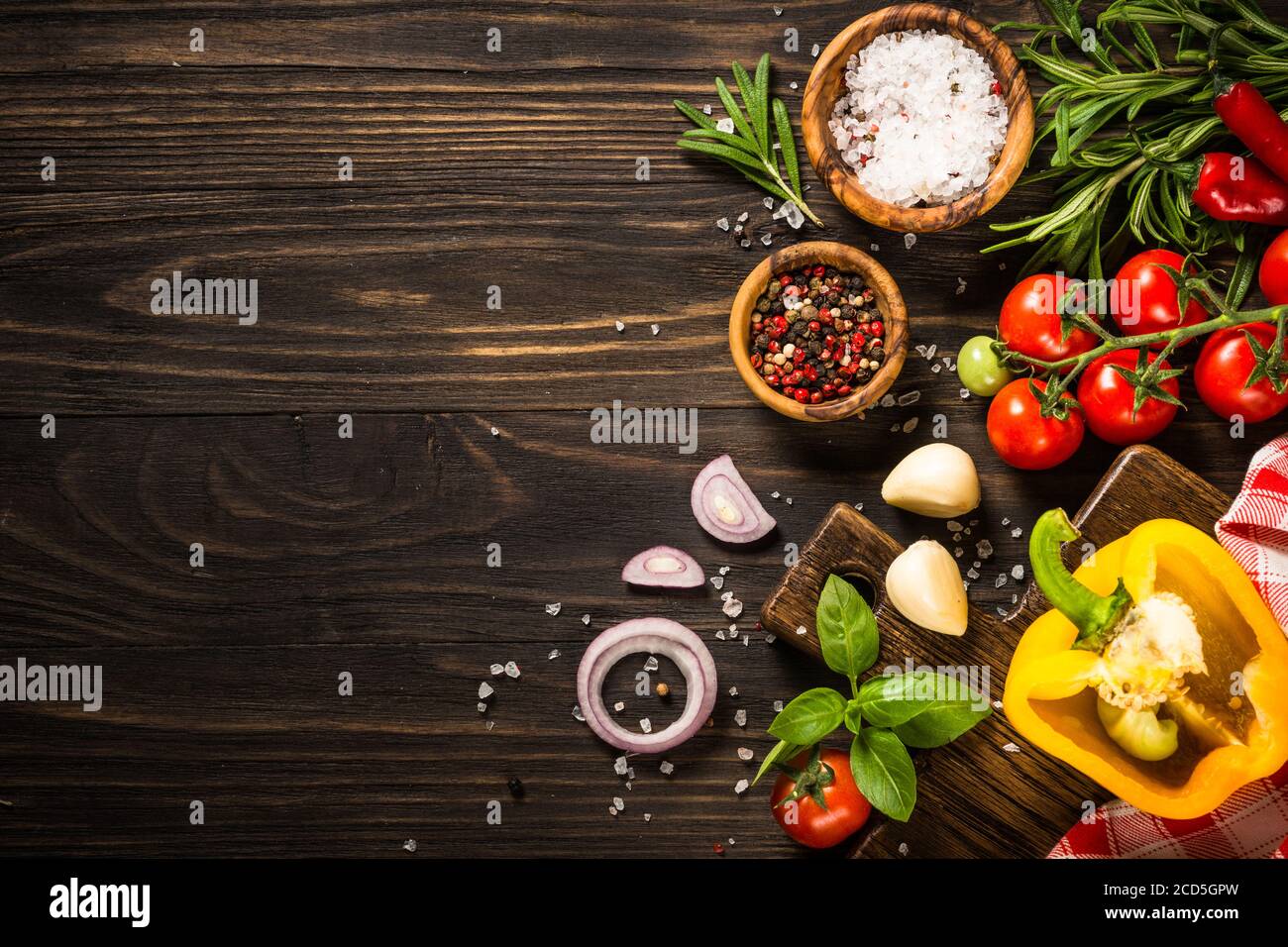 Food cooking background top view Stock Photo - Alamy