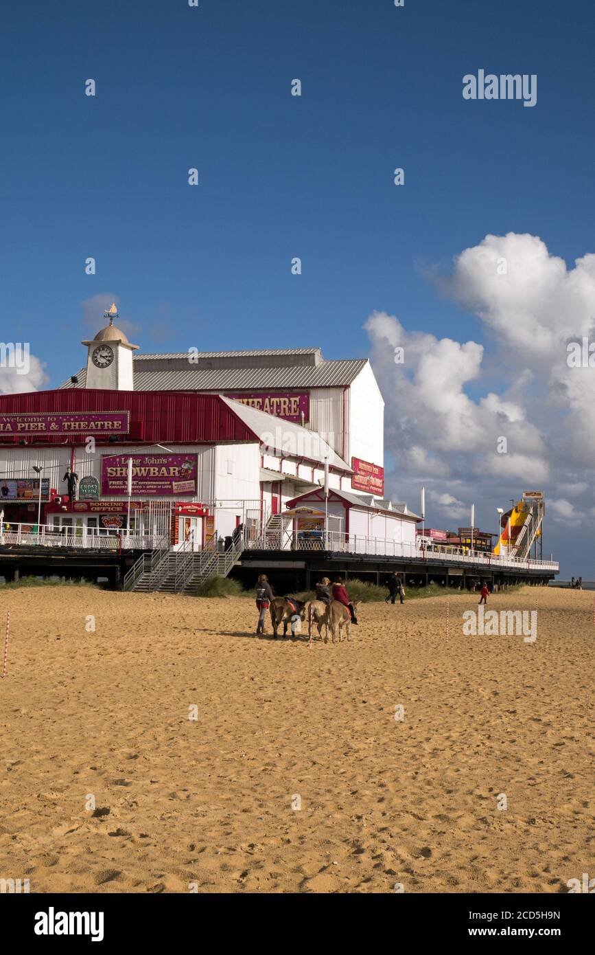The Britannia Pier, set on the golden sands of the Great Yarmouth's Seafront in Norfolk, England, UK Stock Photo