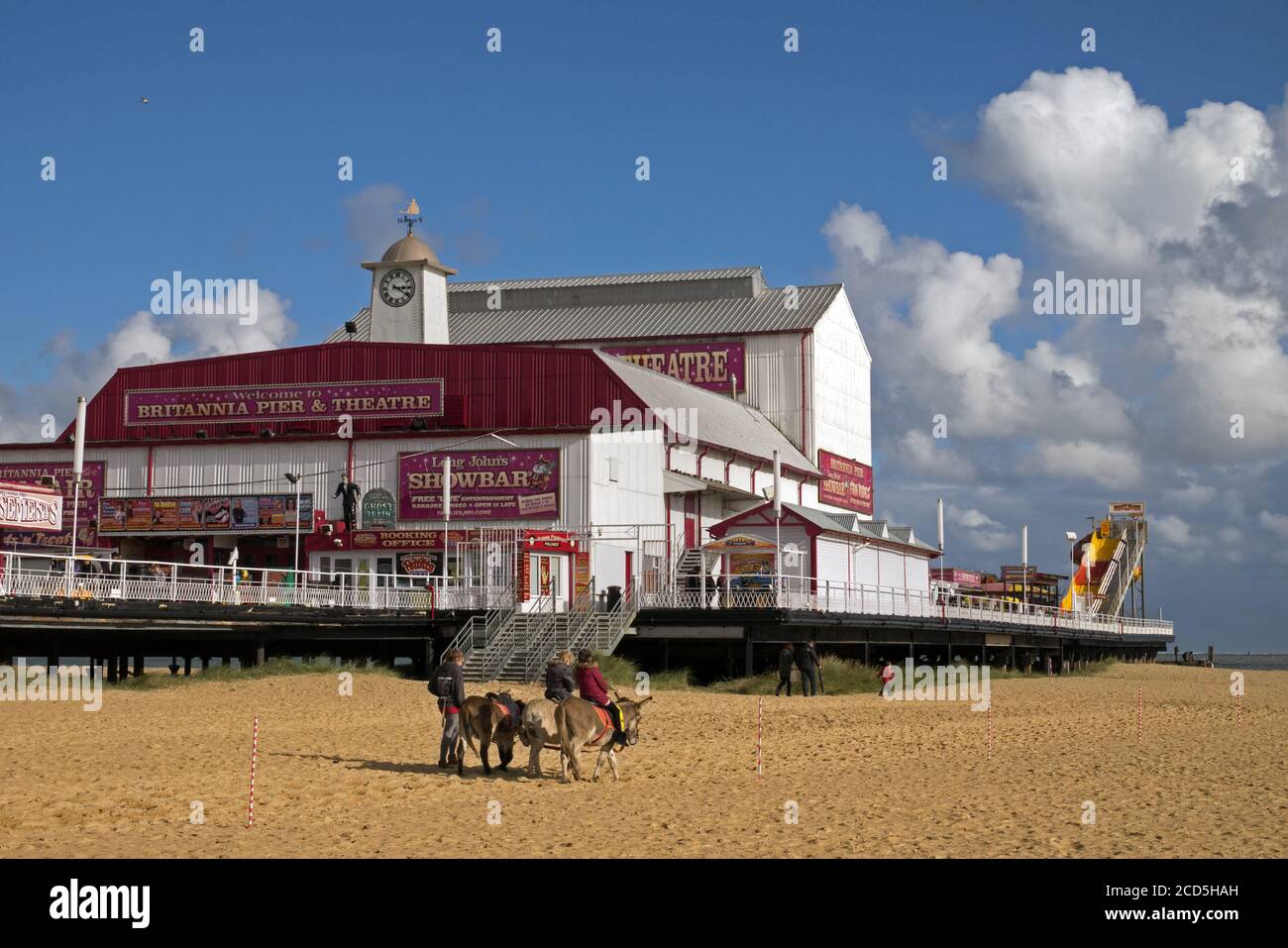 The Britannia Pier, set on the golden sands of the Great Yarmouth's Seafront in Norfolk, England, UK Stock Photo
