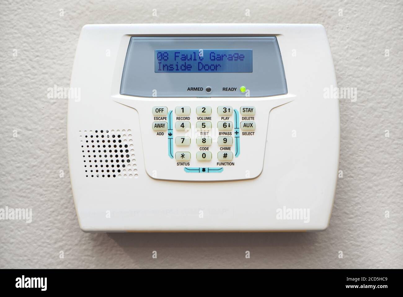 Home alarm control panel showing a fault Stock Photo Alamy