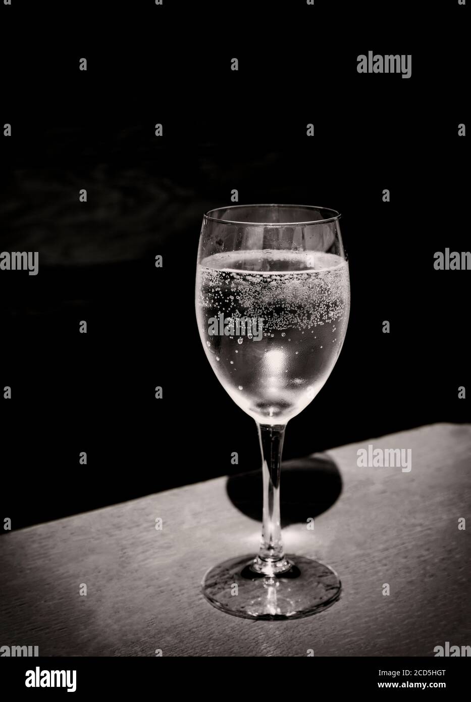 Sparkling mineral water in a glass Stock Photo