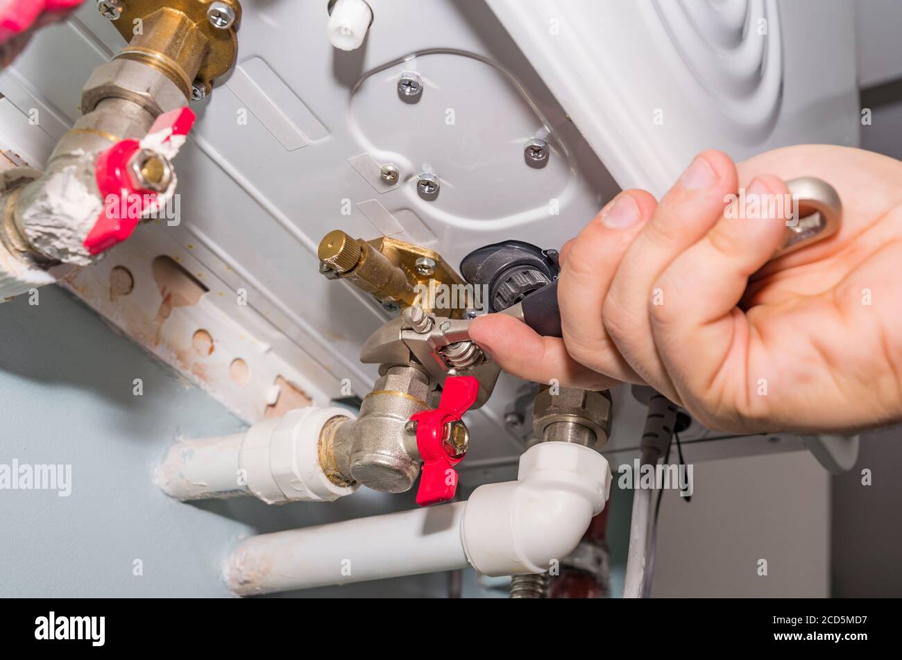 Installing home doublecircuit gas water heater (boiler). Domestic