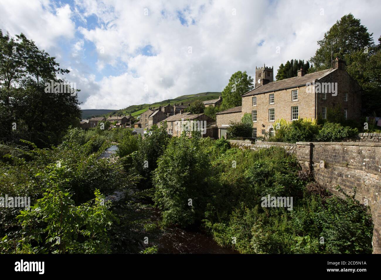 The village of Muker in Swaledale, North Yorkshire, England, UK Stock