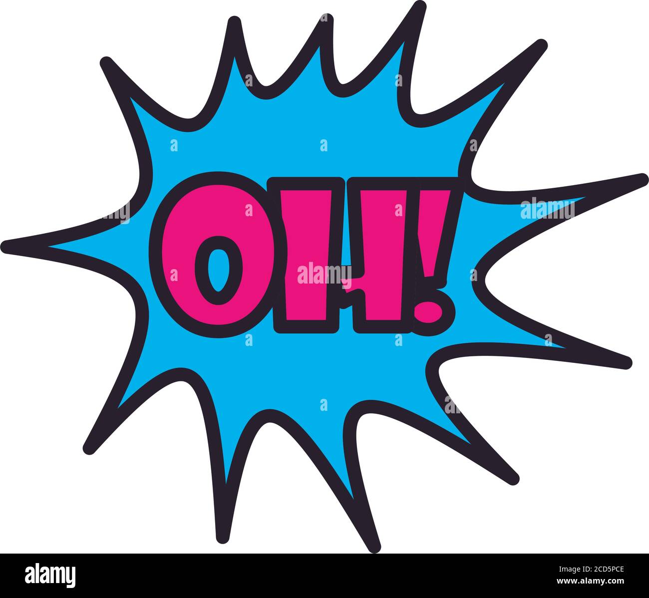 oh explosion bubble line and fill style icon design of pop art retro ...