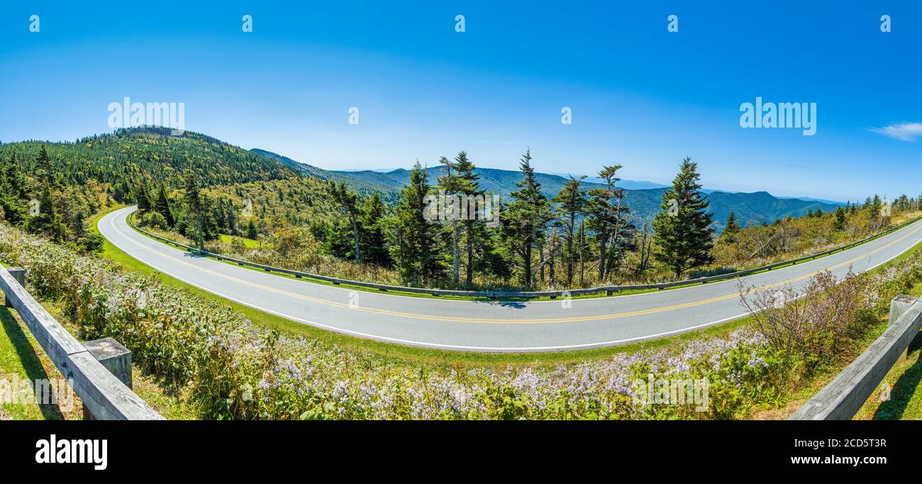 Mount Mitchell State Park Road, State Route 128, North Carolina, USA Stock Photo
