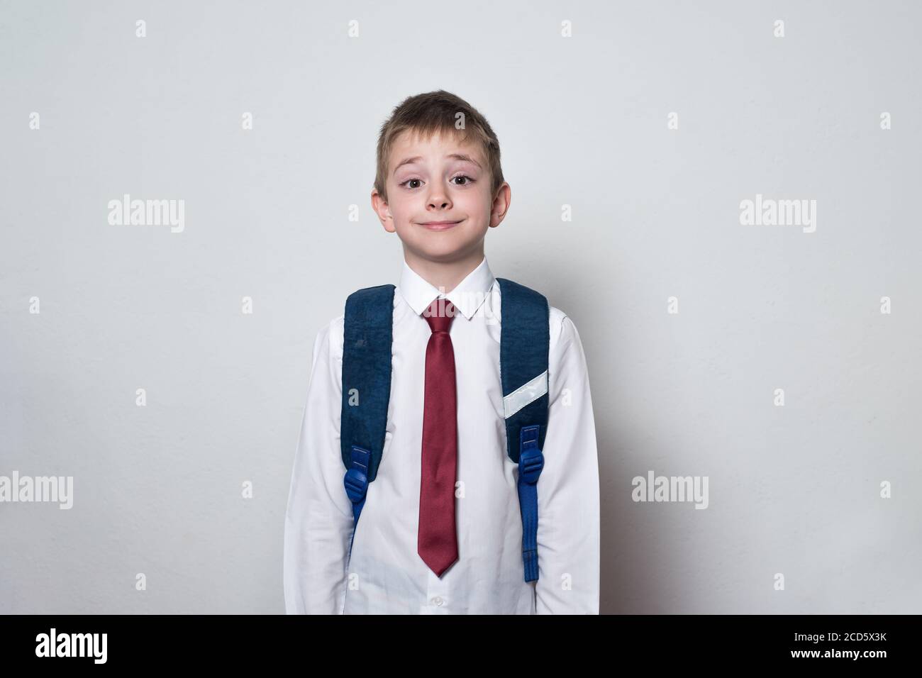 Cute Schoolboy With School Uniform On White Background Middle School Cute Schoolboy With School Uniform On White Background Middle School
