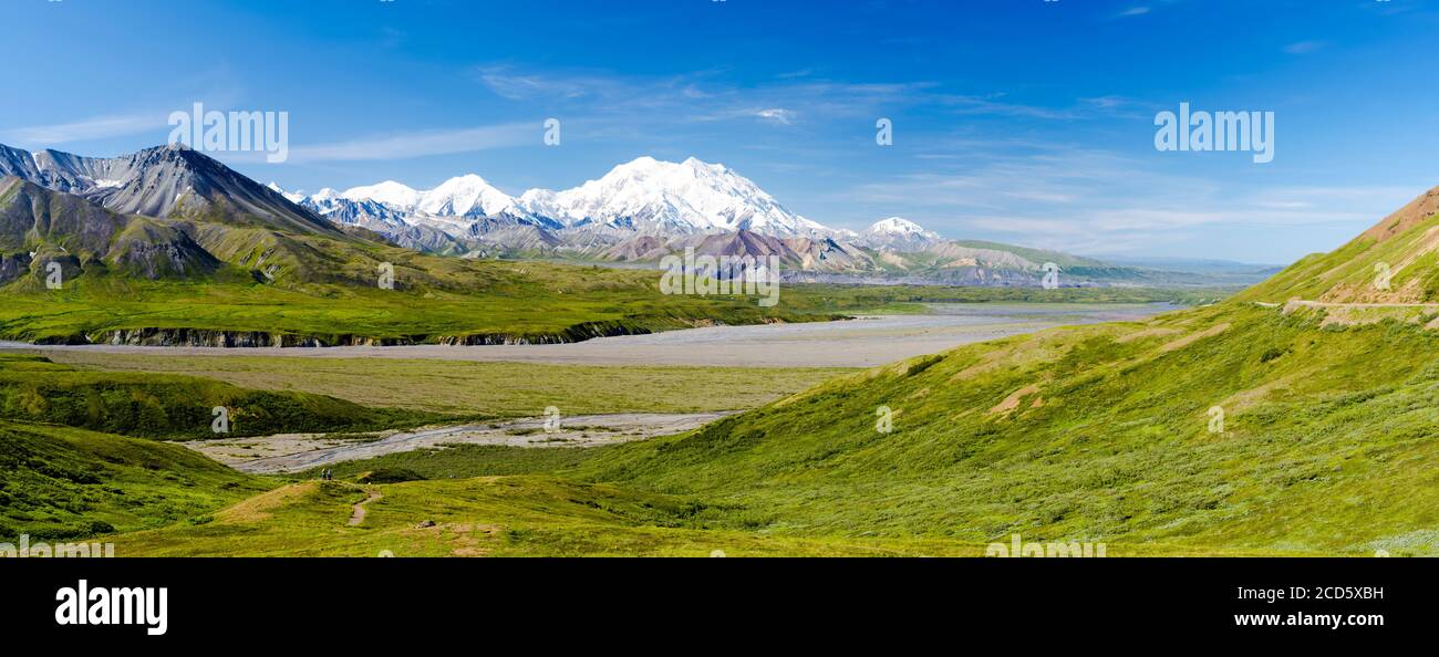 Landscape with mountains, Polychrome Basin, Denali National Park, Alaska, USA Stock Photo