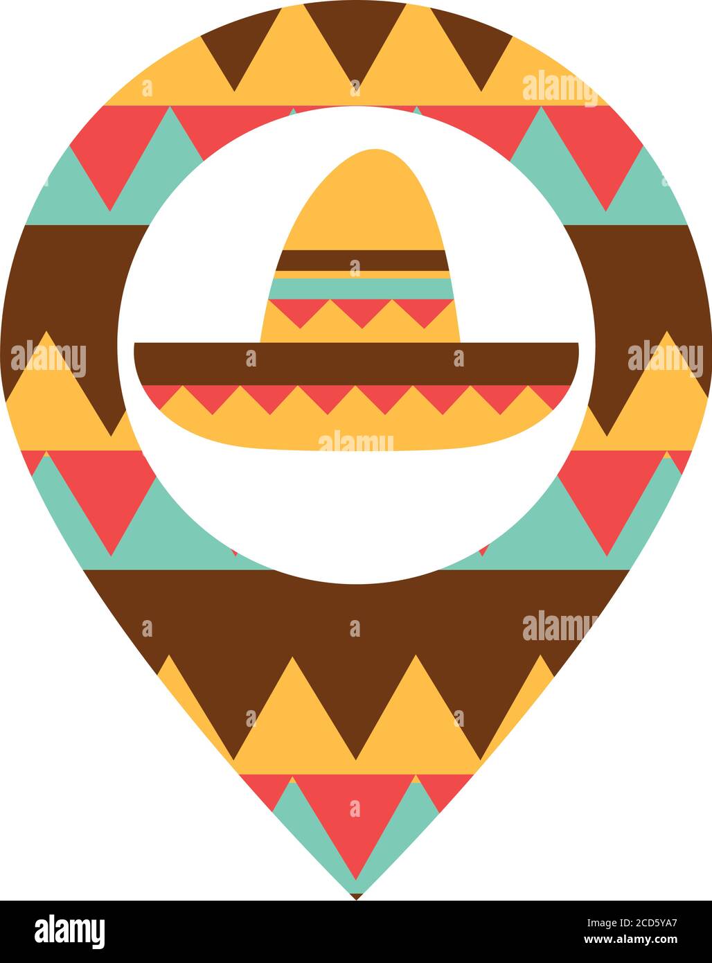 mexican hat navigation pointer location flat icon vector illustration ...