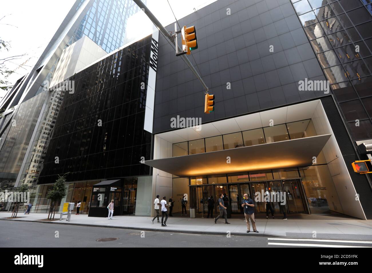 The main entrance of the Modern Art (MoMA) is pictured one day before the opening to the general public after being closed since March following the outbreak of the