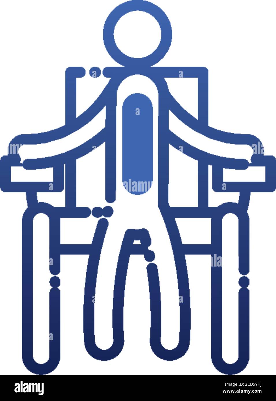 man on wheelchair gradient style icon of Handicapped disability and