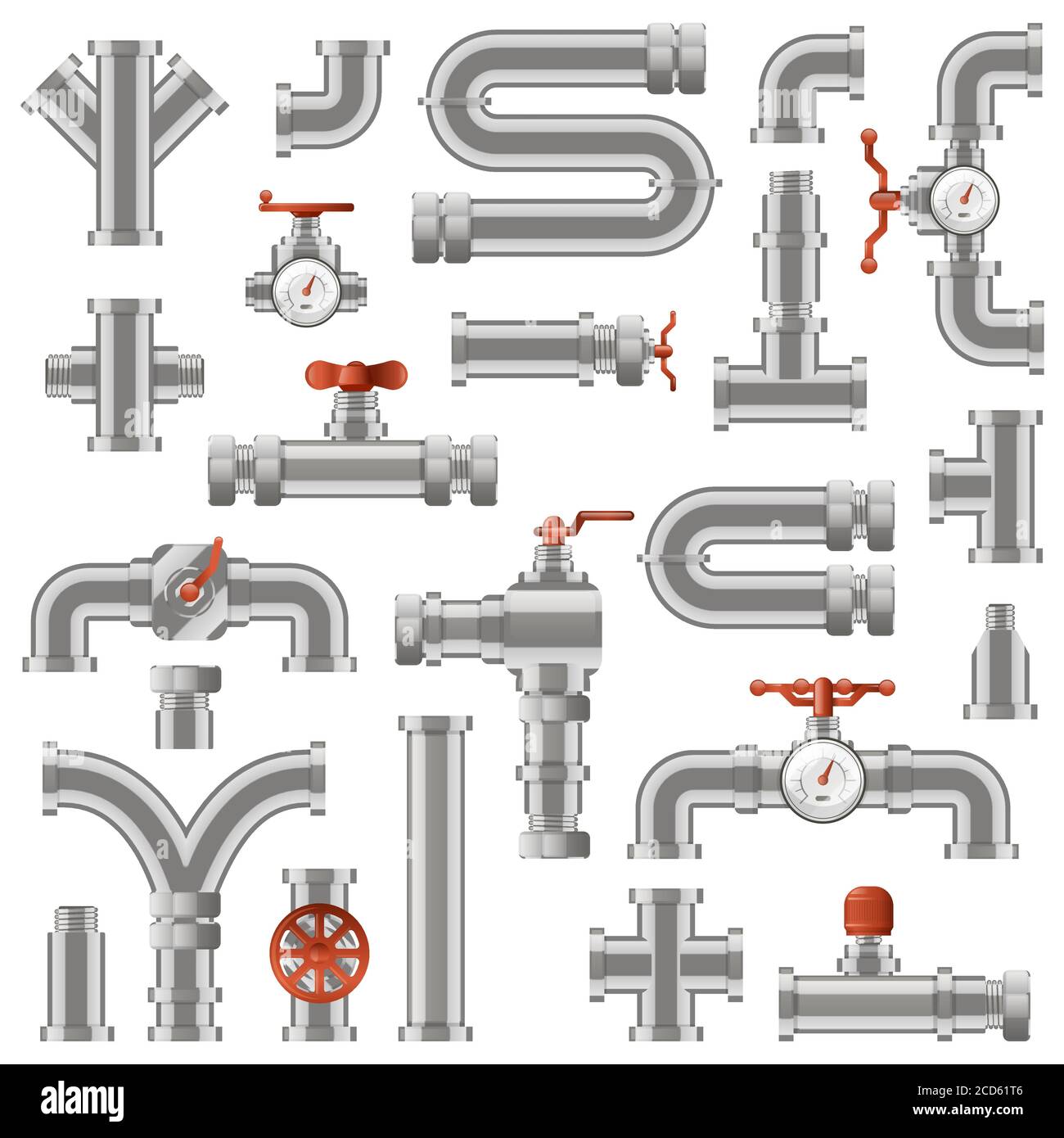 Pipeline construction. Water pipe sections, industrial tube pipes