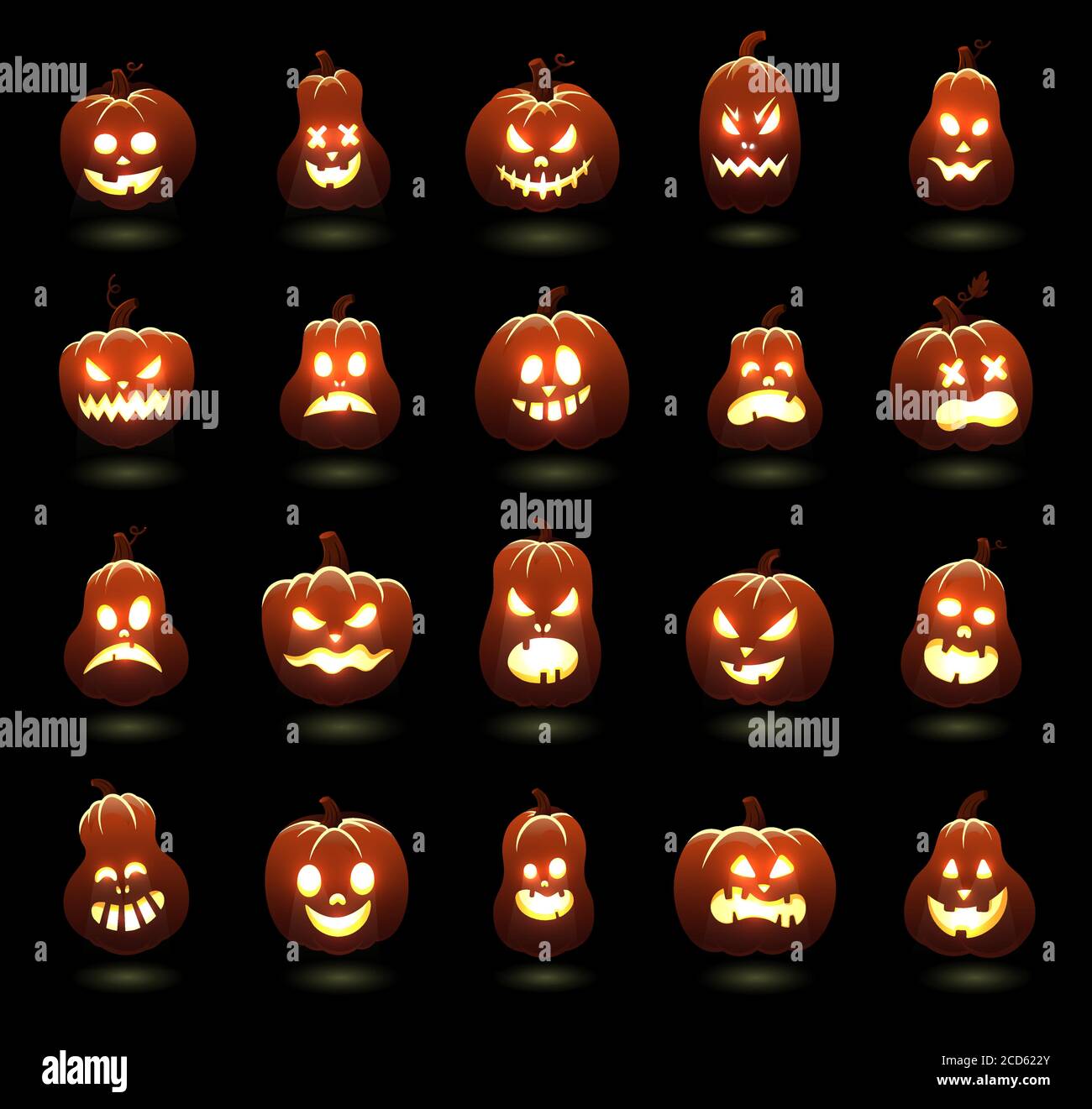 Carved pumpkin faces Stock Vector Images - Alamy